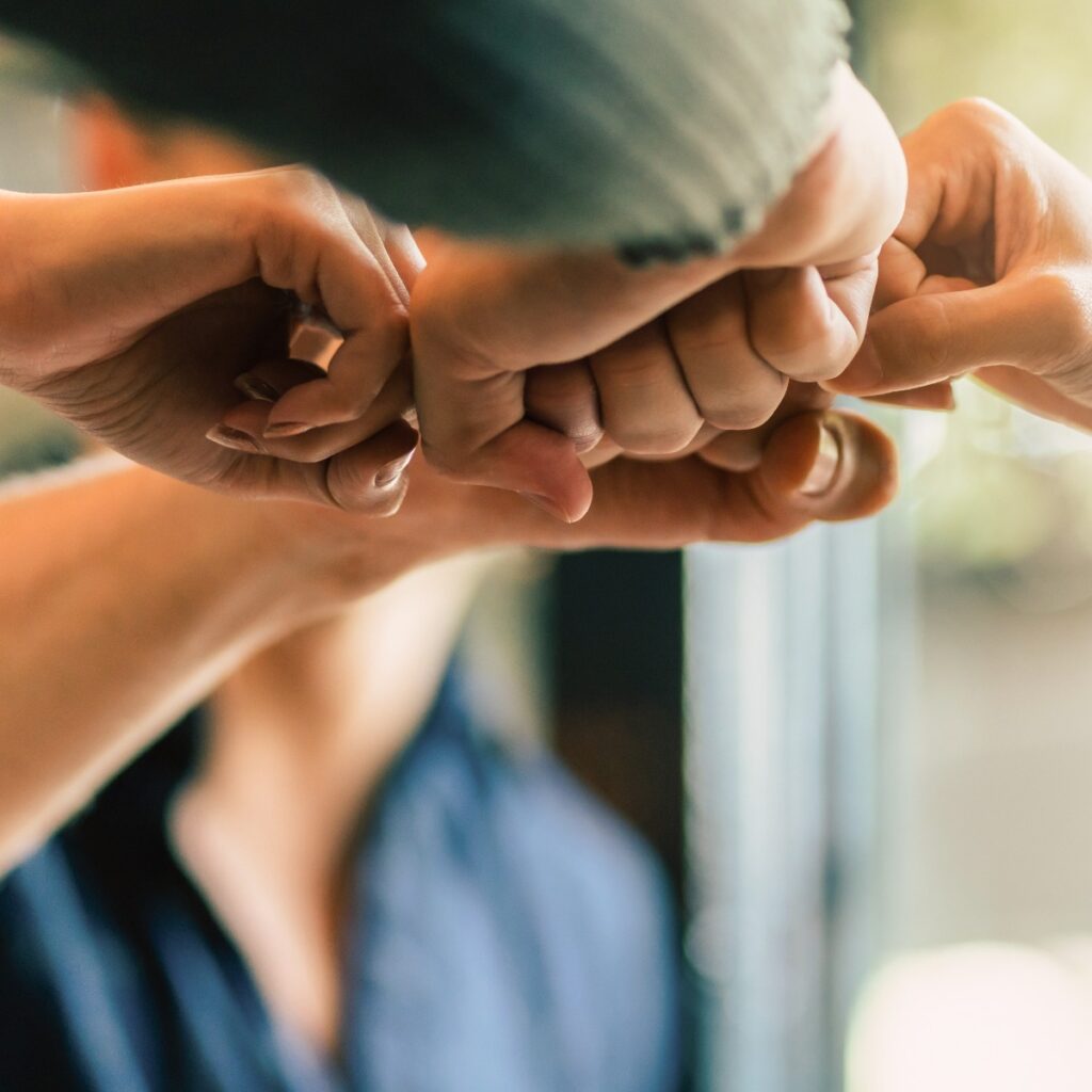 Hand zusammen Kreativagentur Business Brainstorming Meeting vorbereiten